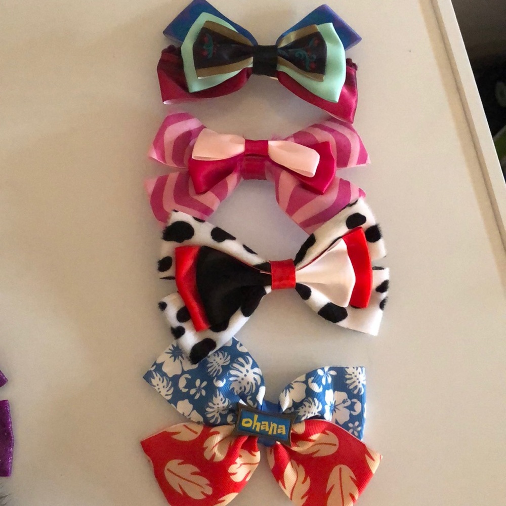 Disney hair bows Lilo Anna Cruella Cheshire Cat